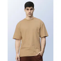 Organic Chics Men Anti Odour Solid Round Neck Cotton Oversized T-shirt-picture-28