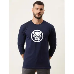 Organic Chics Men Black Panther Bio Finish Graphic Printed Round Neck Cotton T-shirt-picture-26