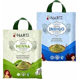 Organic henna and indigo powder for hair colour (300g each) combo pack of 2-picture-10