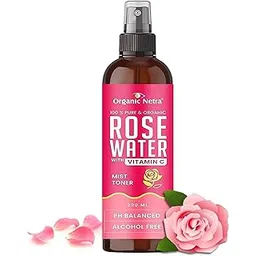 Organic Netra Rose Water with Vitamin C | Exfoliates the Skin and Controls Oil | Excellent for Clearing Away Makeup & Dirt from Pores| Mist Spray for All Skin Type | Paraben and Alcohol Free -200ml-picture-24