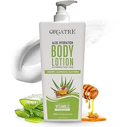 orgatre Aloe Hydration Body Lotion with Honey, Almond & Alovera | Deep Moisturizing for Dry Skin | For Men & Women | Soothes, Protects & Revitalizes | 24-Hour Intense Hydration - 400ml-picture-54