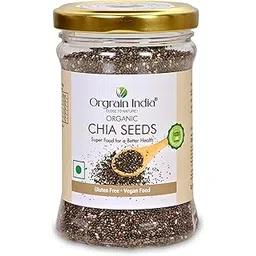 Orgrain India Certified Organic Chia Seeds 160g | Company-Owned Farmlands | Omega 3 | Fiber for Weight Loss image 1