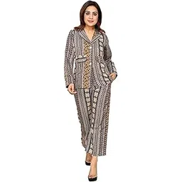 oriex the original fashion Girls/Women fashion trendy latest Multi-Print full sleeves Polycotton blazer with trouser-115 (2pcs Set)-picture-11