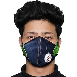 ORILEY L-155 Denim Face Mask with Breathable Valve Washable Reusable Protective Nose Mouth Cover with Adjustable Headband (Random Color)-picture-30