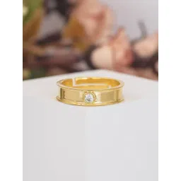 Ornate Jewels 925 Silver 0.2 Carat AD 18K Gold Plated Adjustable Ring for Men & Boys-picture-28