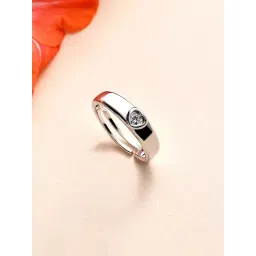 Ornate Jewels 925 Silver 0.2 Carat AD Heart Solitaire Adjustable Ring for Women & Girls-picture-29