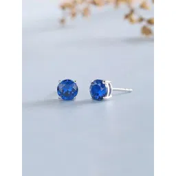 Ornate Jewels 925 Silver 1 Carat Blue Sapphire Stud Earring for Women-picture-39