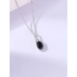 Ornate Jewels 925 Silver 1 Carat Blue Spinel Eclipse Sparkle Solitaire Necklace for Women-picture-13