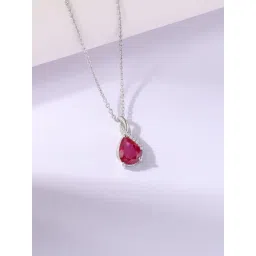 Ornate Jewels 925 Silver 1.10 Carat Pear Red Ruby Radiance Necklace for Women-picture-43