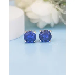 Ornate Jewels 925 Silver 1.25 Carat Blue Sapphire Stud Earring For Women-picture-39
