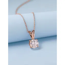 Ornate Jewels 925 Silver 18K Rose Gold Plated 2 Carat White CZ Pendant With Chain for Women-picture-38