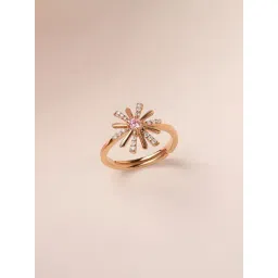 Ornate Jewels 925 Silver 18K Rose Gold Plated American Diamond Sparkles Adjustable Ring for Women-picture-26
