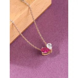 Ornate Jewels 925 Silver 18K Rose Gold Plated Red Ruby Toi Et Moi Necklace for Women-picture-45