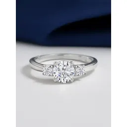 Ornate Jewels 925 Silver 2 Carat American Diamond Half Bezel Adjustable Ring for Women-picture-23