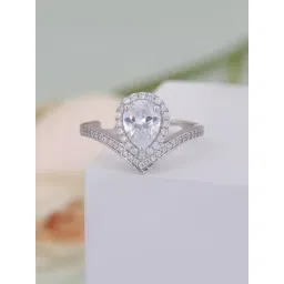 Ornate Jewels 925 Silver 2.5 Carat AD Tear Drop Adjustable Ring for Women & Girls-picture-23