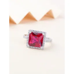 Ornate Jewels 925 Silver 3.5 Carat Princess Cut Red Ruby Party Ring for Women-picture-42