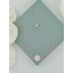 ornate jewels 925 Silver AAA Grade American Diamond Cluster Adjustable Bracelet for Women & Girls-picture-34