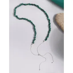Ornate Jewels 925 Silver Natural Malachite Chips Beads Adjustable Necklace for Women-image-47