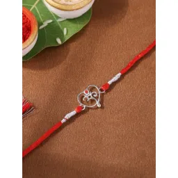 Ornate Jewels 925 Silver Rhodium Plated Om Enamelled Thread For Brother with Roli Chawal-picture-27