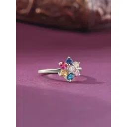 Ornate Jewels 925 Silver Round Multi Stone Star Lollipop Ring for Women-picture-44