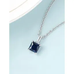 Ornate Jewels 925 Silver Square Blue Sapphire Necklace for Women-picture-20