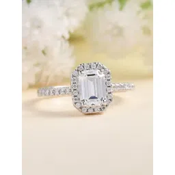 Ornate Jewels 925 Silver White American Diamond Adjustable Halo Ring-picture-39