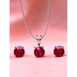 Ornate Jewels 92.5 Sterling Silver Pendant Set for Women-picture-34