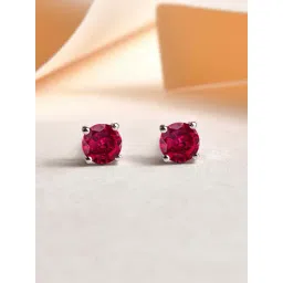 Ornate Jewels 92.5 Sterling Silver Red Ruby Stud Earrings for Women-picture-47