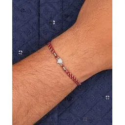 ornate jewels Men Sterling Silver Little Ganesha Thread Rakhi-picture-45