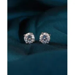 ornate jewels Sterling Silver American Diamond Stud Earrings-picture-49