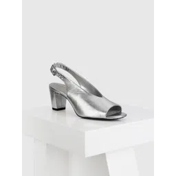 Oroh Salerno Women Metallic Leather Block Heel Sandals-picture-13