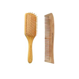 OROSSENTIALS Set Of 2 Neem Wood Hair Brushes-image-1