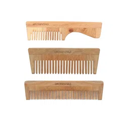 OROSSENTIALS Set Of 3 Neem Wooden Comb-image-13