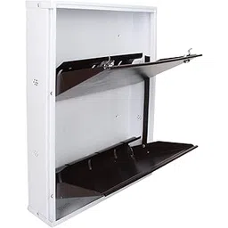 Orril Powder Coated 21 2 Door Shoe Rack Made Of Steel(White Brown, Make In India)-Made In India, 5.5 X 21 X 27 Inch-picture-16