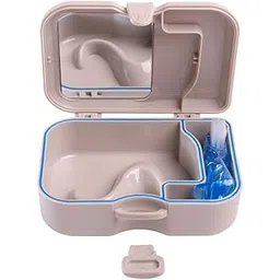 Orthdent Denture Box Case Bath Container and Brush with Mirror False Teeth Storage Box for Travel Daily Denture Care-picture-21