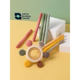 ORTIS GLOBAL TRADE Infants Set of 2 Cream-Colored & Pink Teether-picture-29