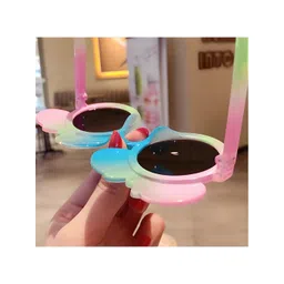 ORTIS GLOBAL TRADE Unisex Kids Black Lens & Blue Round Sunglasses with image 4