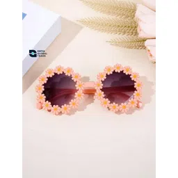 ORTIS GLOBAL TRADE Unisex Kids Black Lens & Orange Round Sunglasses with-picture-16