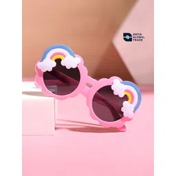 ORTIS GLOBAL TRADE Unisex Kids Black Lens & Pink Round Sunglasses with-picture-23