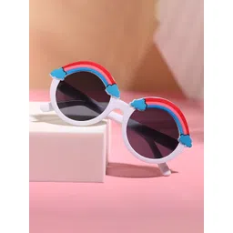 ORTIS GLOBAL TRADE Unisex Kids Black Lens & White Round Sunglasses with-picture-21