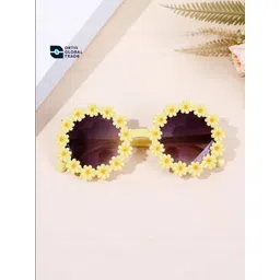 ORTIS GLOBAL TRADE Unisex Kids Black Lens & Yellow Round Sunglasses with-picture-24