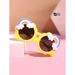 ORTIS GLOBAL TRADE Unisex Kids Black Lens & Yellow Round Sunglasses with-picture-19