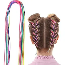 ORYNTH Braided Hair Color Rope, Rainbow Rope Braided Hair braid, Vibrant Styling Accessories, Colorful Extensions & Threads, Neon Accessories for a Trendy Look, 6 Pcs - Multicolor.-picture-56