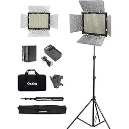 Osaka Bi-Color Dimmable LED Video Light OS 576 Slim for DSLR Video Cameras YouTube Video Shooting with 1Pc Combo kit: Battery 8000mAH; Fast Charger; Light Stand; Umbrella Adapter; LED Bag; Stand Bag-picture-13