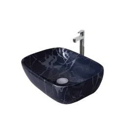 Osam 410x335x150mm Ceramic Black &a; Silver Glossy Bathroom Wash Basin, OS-168-picture-14