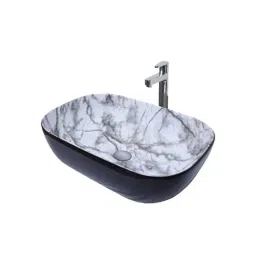 Osam 410x335x150mm Ceramic Black &a; White Glossy Bathroom Wash Basin, OS-171-picture-17
