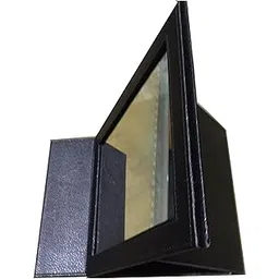oscar 10 x 8 PU Leather Case Tabletop Vanity Makeup Mirror Portable Folding Mirrors with Standing Large (black)-picture-29
