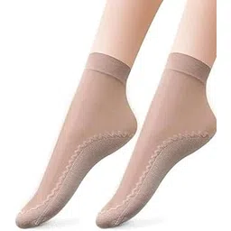 osceola Women's Transparent Socks, Girls Sheer Nylon Ankle High Hosiery Socks for Summer Mesh Sheer Ultra Thin Transparent - 2 Pairs.-picture-11