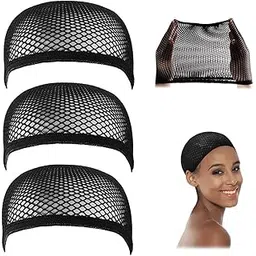 OSEN Black Hair Mesh Net Cap for Wig Full Head Stretchable Hair Wig Caps for Women Men, 3 Piece-picture-12