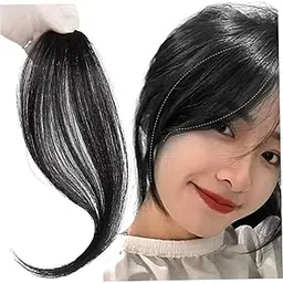 OSEN Black Front Bangs Hair Extensions for Women Clip in Hair Fringe Extension 1 pcs-picture-18